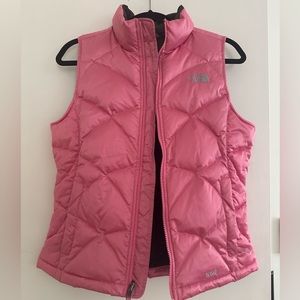 NORTH FACE 550 PUFFER VEST PINK/BROWN size